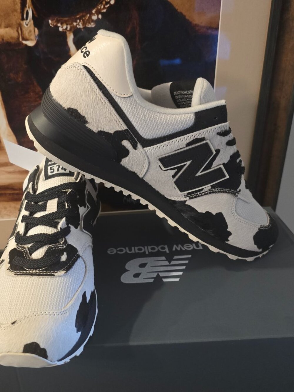 New Balance 574 W574PH 2026 Men's Size 10.5 COW PRINT RARE Shoes NEW IN BOX